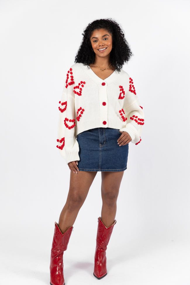 Better Together Ivory Heart Embroidered Cardigan FINAL SALE Quality From China Cheap