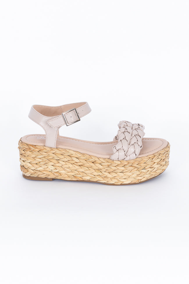 Jessica Nude Braided Platform Sandals FINAL SALE With Mastercard Cheap Pice