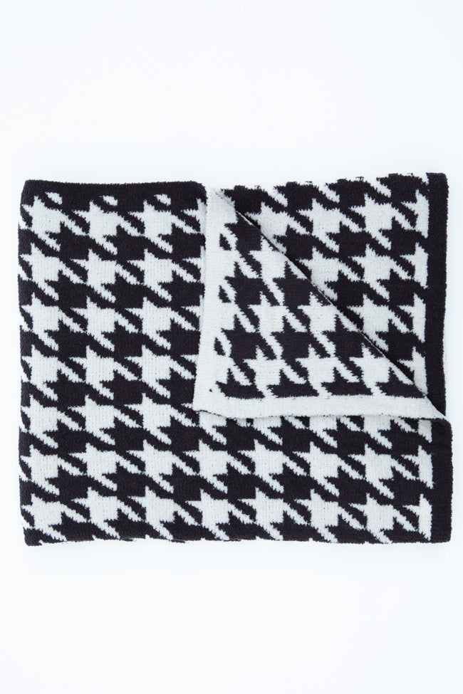 Make Me Believe Black Houndstooth Blanket SALE Outlet New Arrival