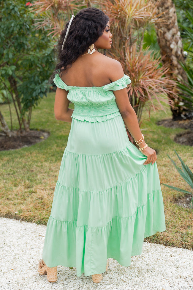 Living A Dream Green Woven Maxi Dress 2025 Online