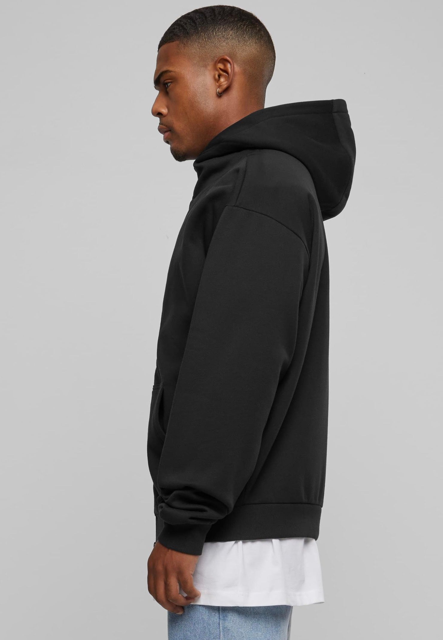 Urban Classics - High Neck Zip Black - Zipper Free Shipping Shop For