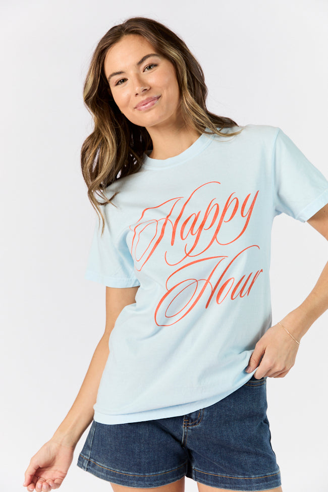 Happy Hour Chambray Comfort Color Graphic Tee Buy Cheap Pay With Visa