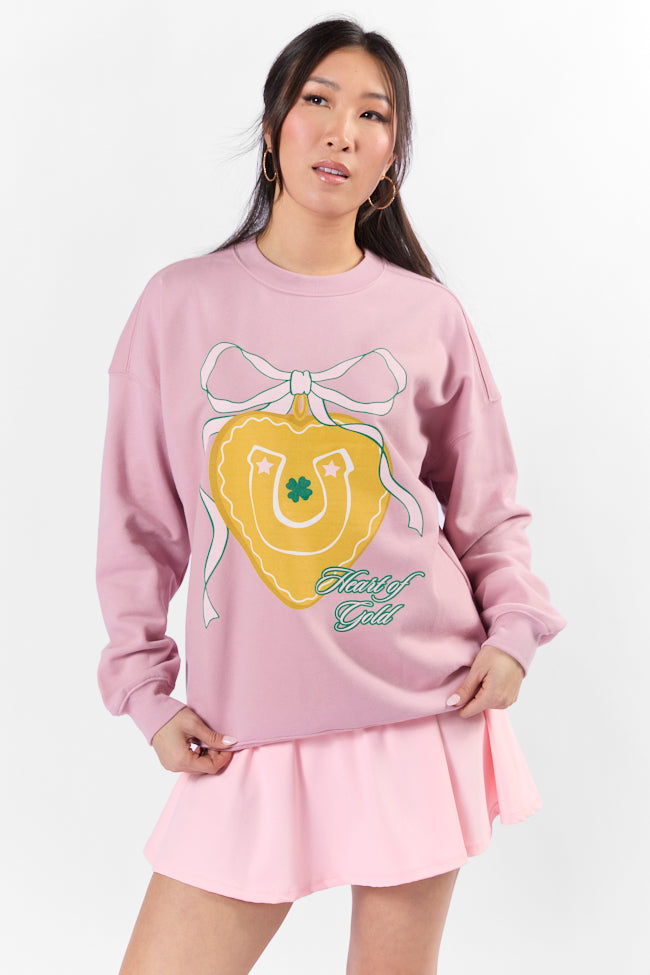 Heart of Gold Mauve Oversized Graphic Sweatshirt Very Cheap Cheap Online