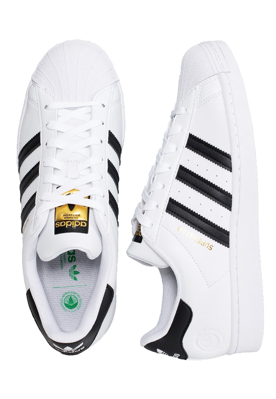 Adidas - Superstar Vegan Ftwr White/Core Black/Green - Shoes Online Online Clearance