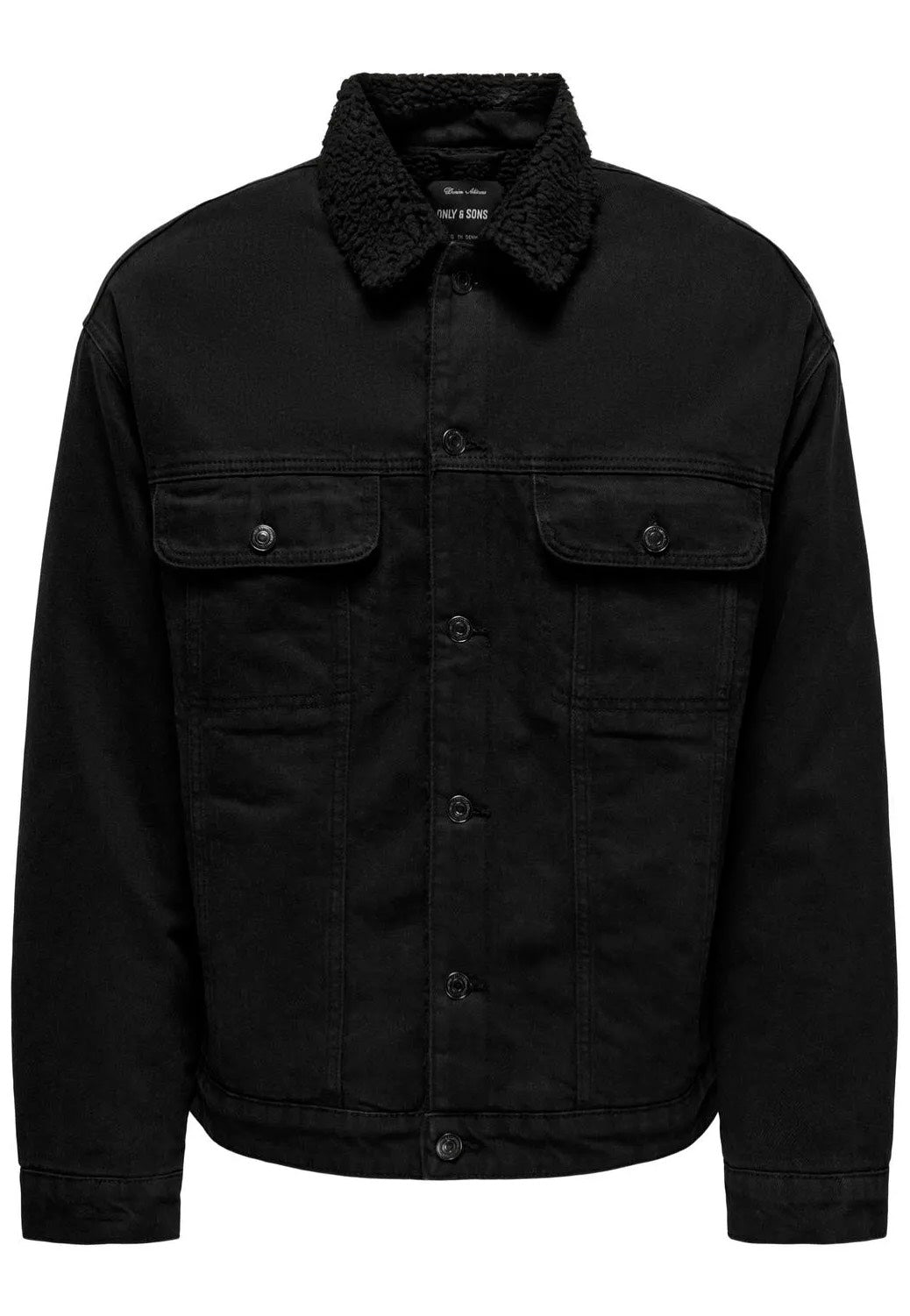 Only & Sons - Wilson Sherpa Black Denim - Jeans Jacket Outlet Collections