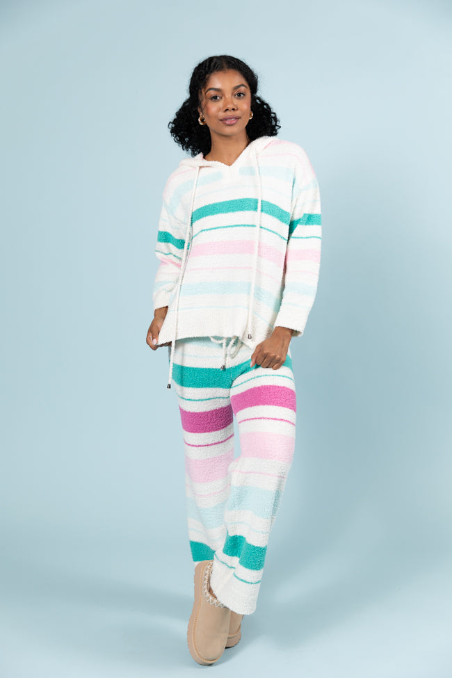 Heart On The Line Multi Striped Fuzzy Lounge Pants Buy Cheap Explore