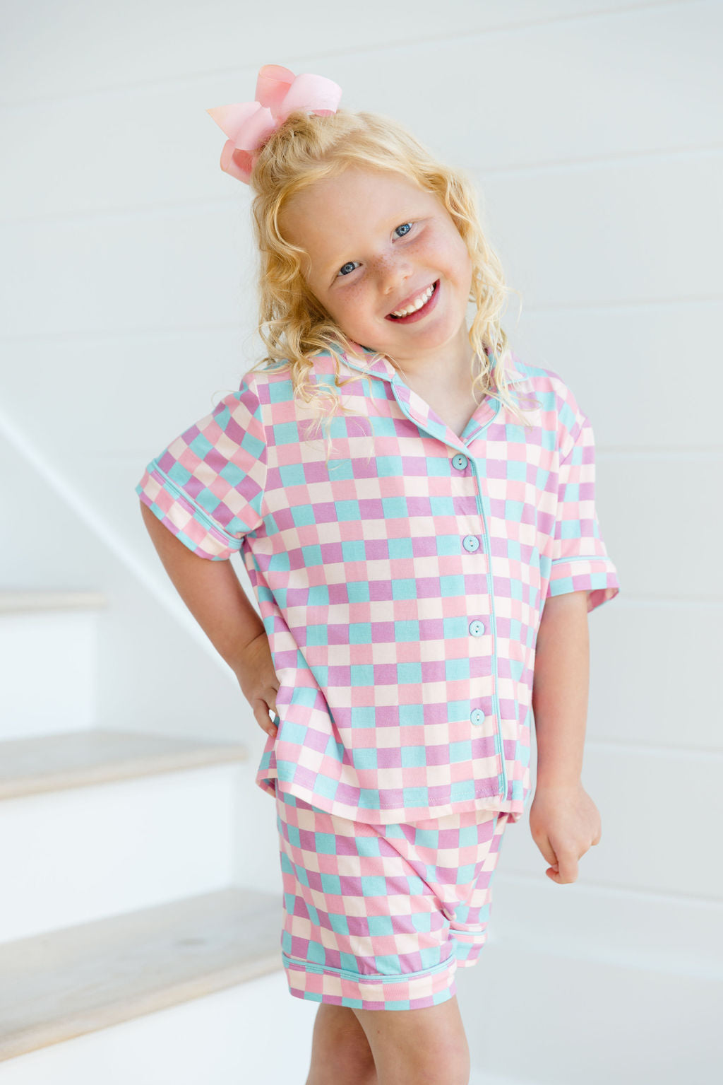 Kid's Good To Get Away  In Tori Checkered Tori X Pink Lily