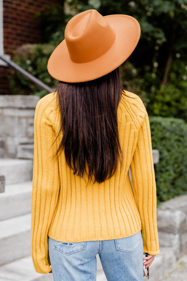 Letting You Go Mustard Chenille Turtleneck Sweater  FINAL SALE Cheap Pictures