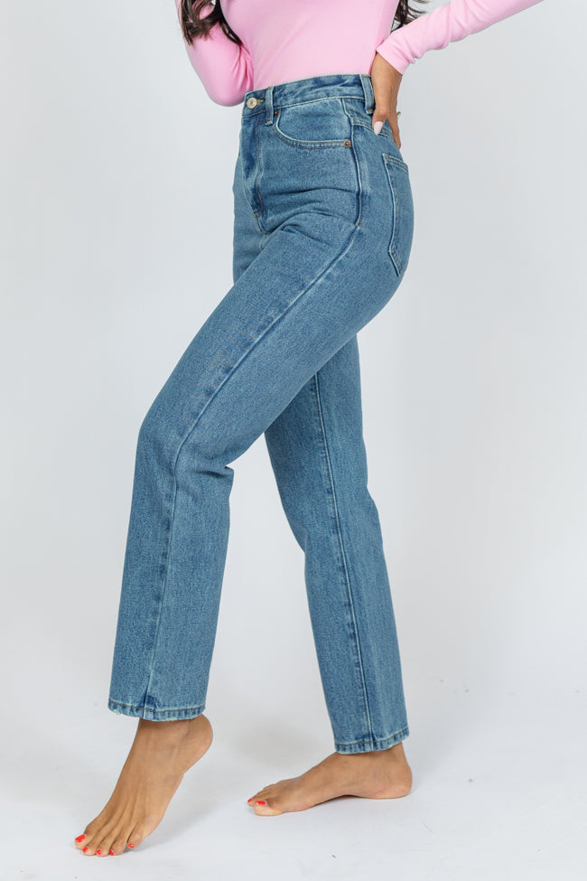 Megan Medium Wash Straight Leg Mom Jeans Buy Cheap Cheapest