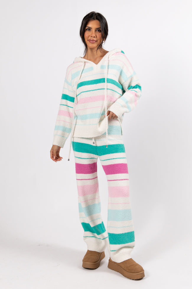 Heart On The Line Multi Striped Fuzzy Lounge Pants Buy Cheap Explore