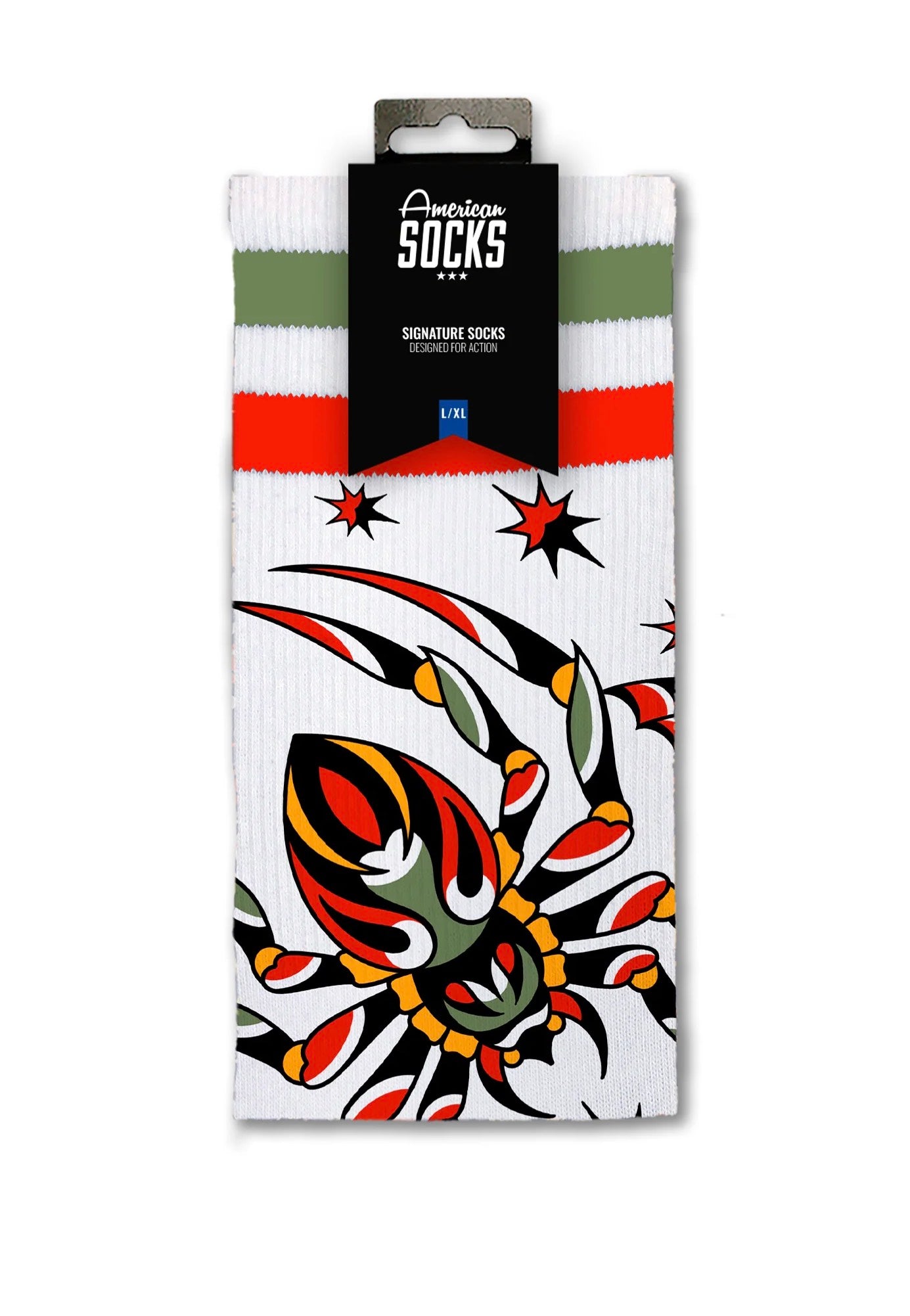 American Socks - Venom Mid High White - Socks Sale Low Pice