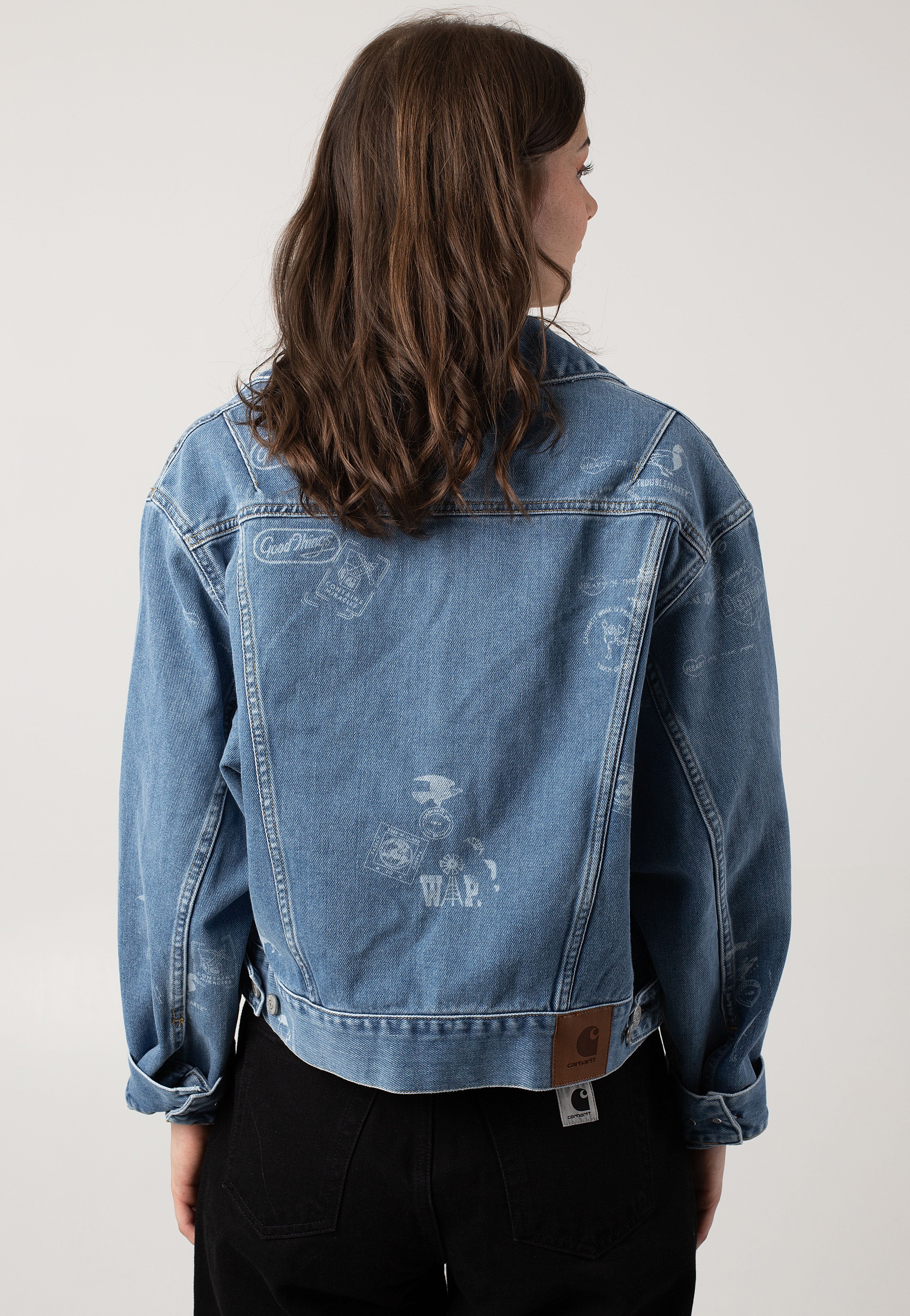 Carhartt WIP - W' Stamp Jeans Jacket Bleached Stamp Print/Blue - Jeans Jacket