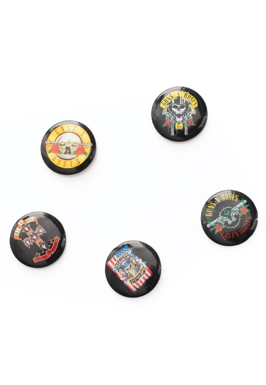 Guns N' Roses - Bullet Logo Pack Of 5 - Button Set