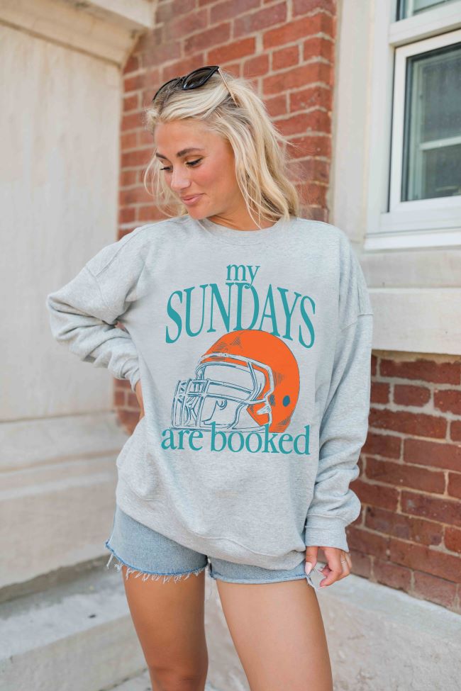 My Sundays Are Booked Light Grey Oversized Graphic Sweatshirt Ebay