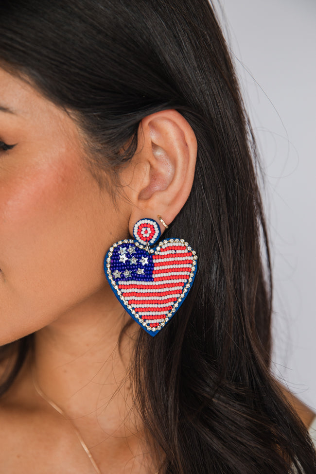 Flag Heart Earrings Latest Collections Sale Online