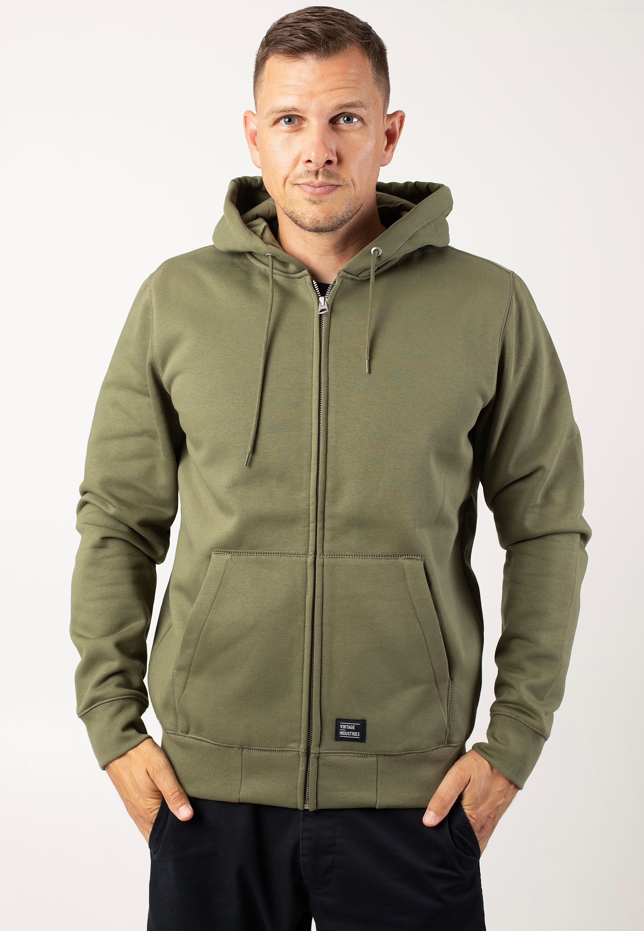 Vintage Industries - Redstone Hooded Bright Olive - Zipper For Sale