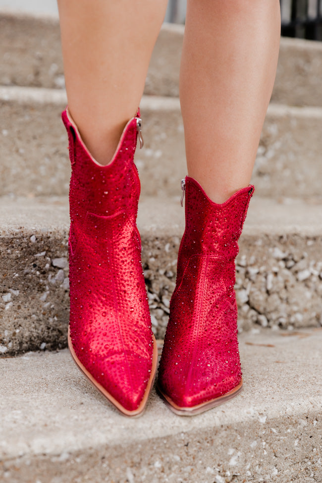 Rhegan Red Sparkle Booties FINAL SALE Best Place Cheap Pice