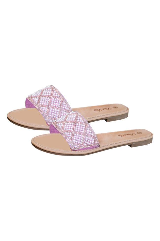 Izzy Pink Embellished Slides FINAL SALE 100% Original Online