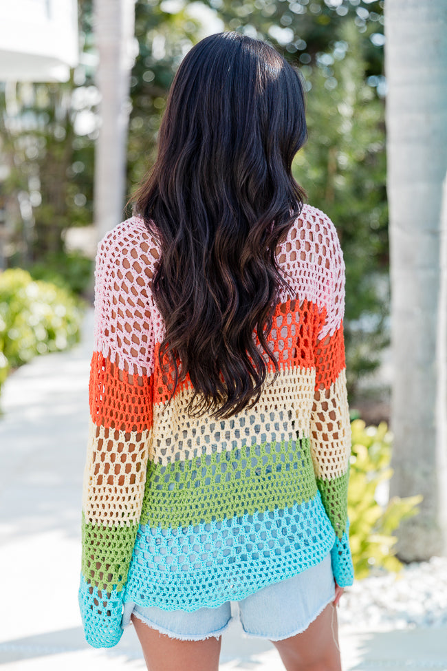 A New Hope Rainbow Open Knit Sweater Explore