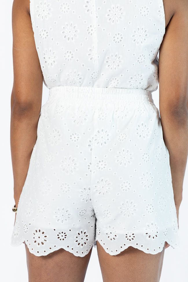 Ready, Set, Bloom White Eyelet Pull On Shorts Outlet Locations Cheap Pice