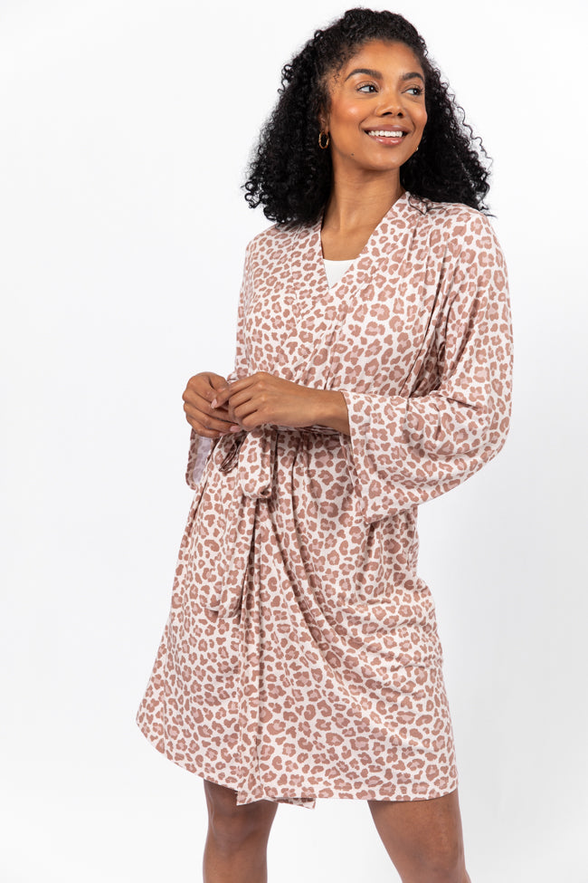 In Your Dreams Neutral Leopard Pajama Robe Discount Nicekicks