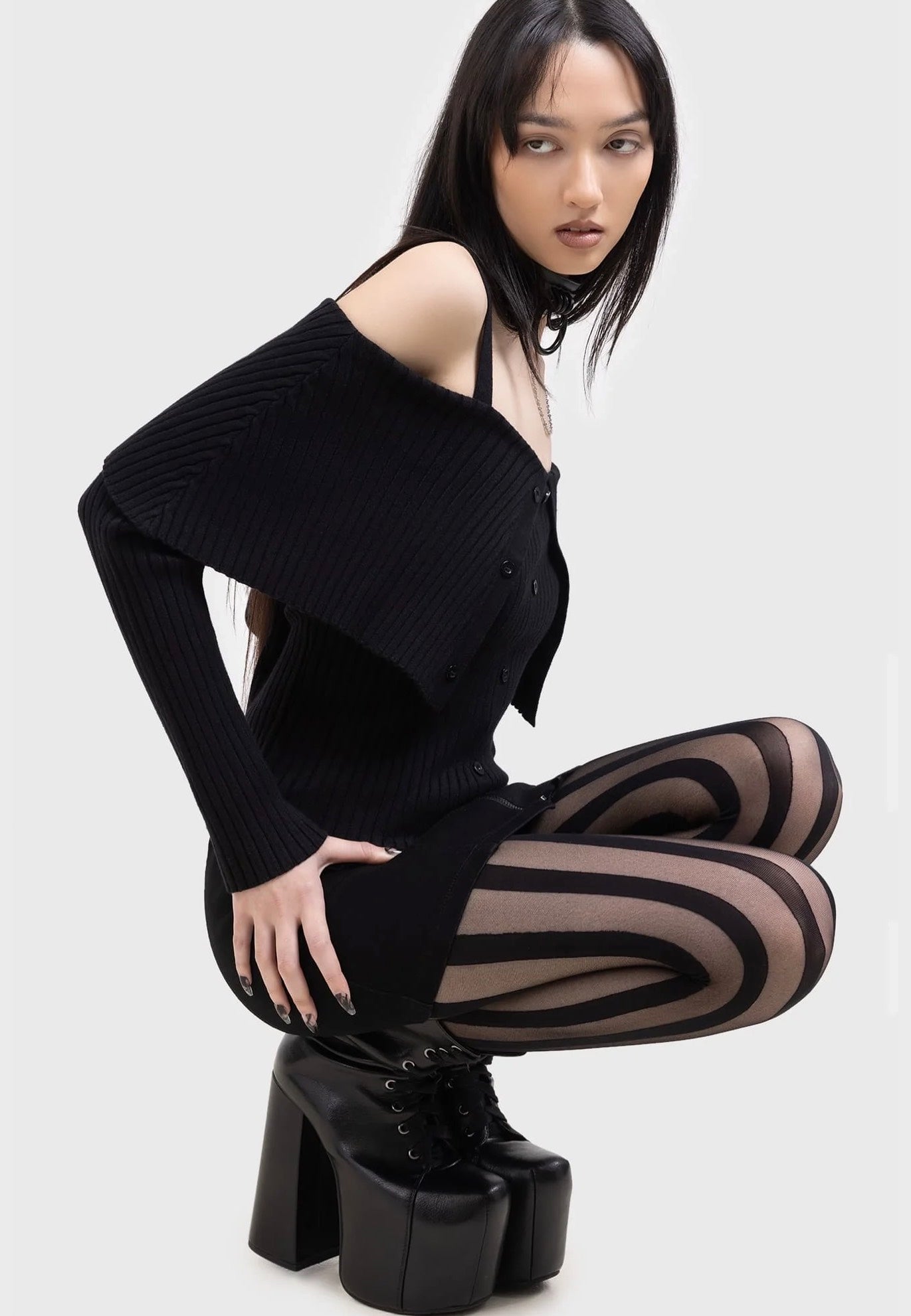 Killstar x Kihilist - Mesmestripe Black - Tights Clearance Best Store To Get