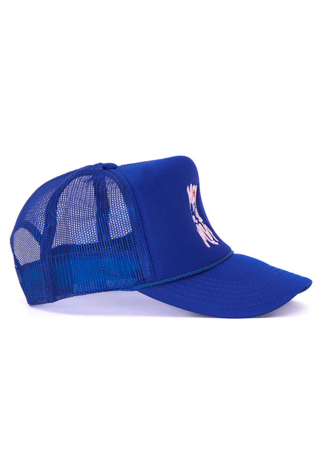 Mom The Real MVP Blue Trucker Hat FINAL SALE Quality Free Shipping Low Pice