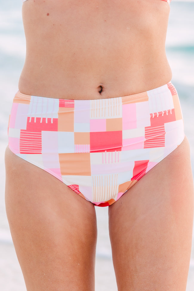 Gossip On Deck High Waisted Printed Bikini Bottoms Tori X Pink Lily FINAL SALE Cheap Get To Buy