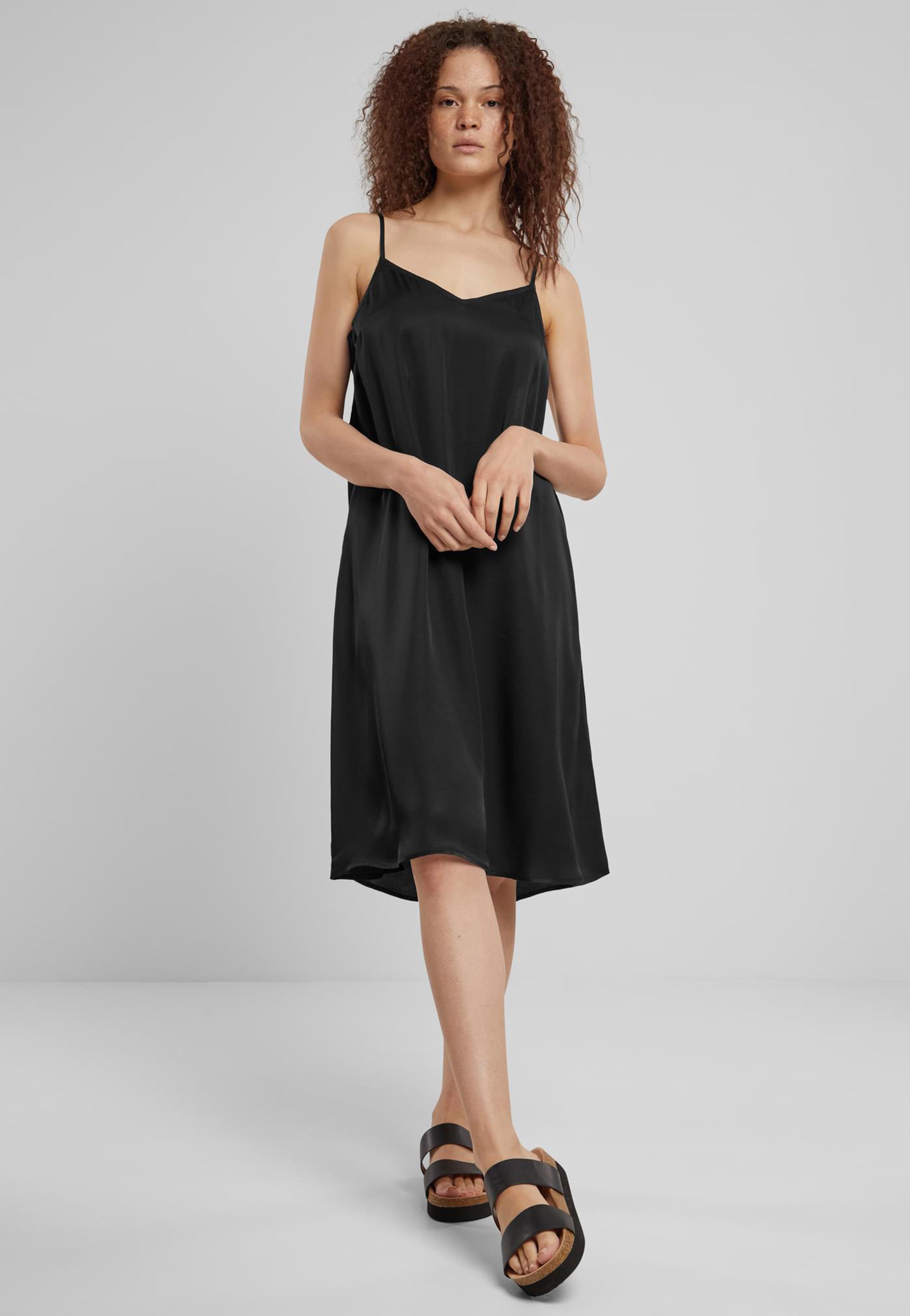 Urban Classics - Ladies Viscose Satin Slip Black - Dress Cheap Free Shipping