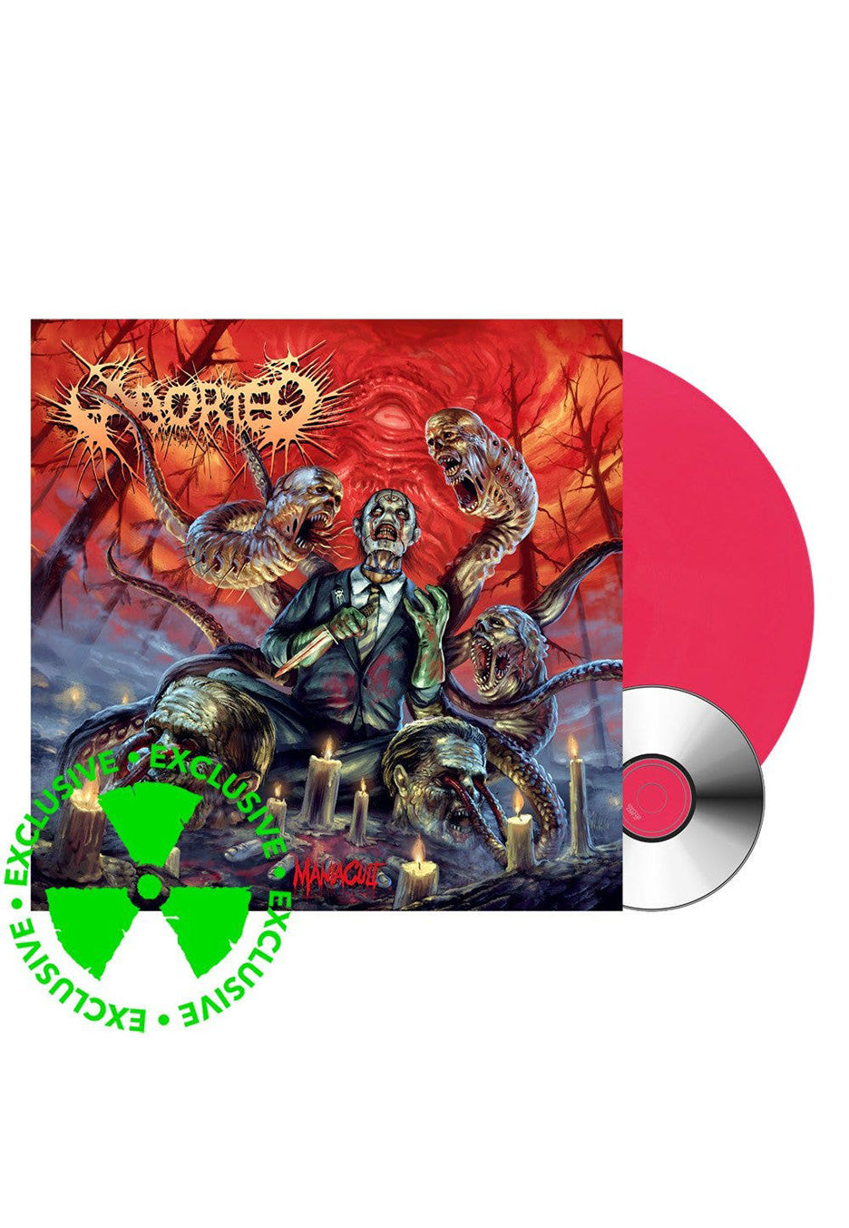 Aborted - Maniacult Opaque Hot Pink - Colored Vinyl +  CD Grey Outlet Store Online