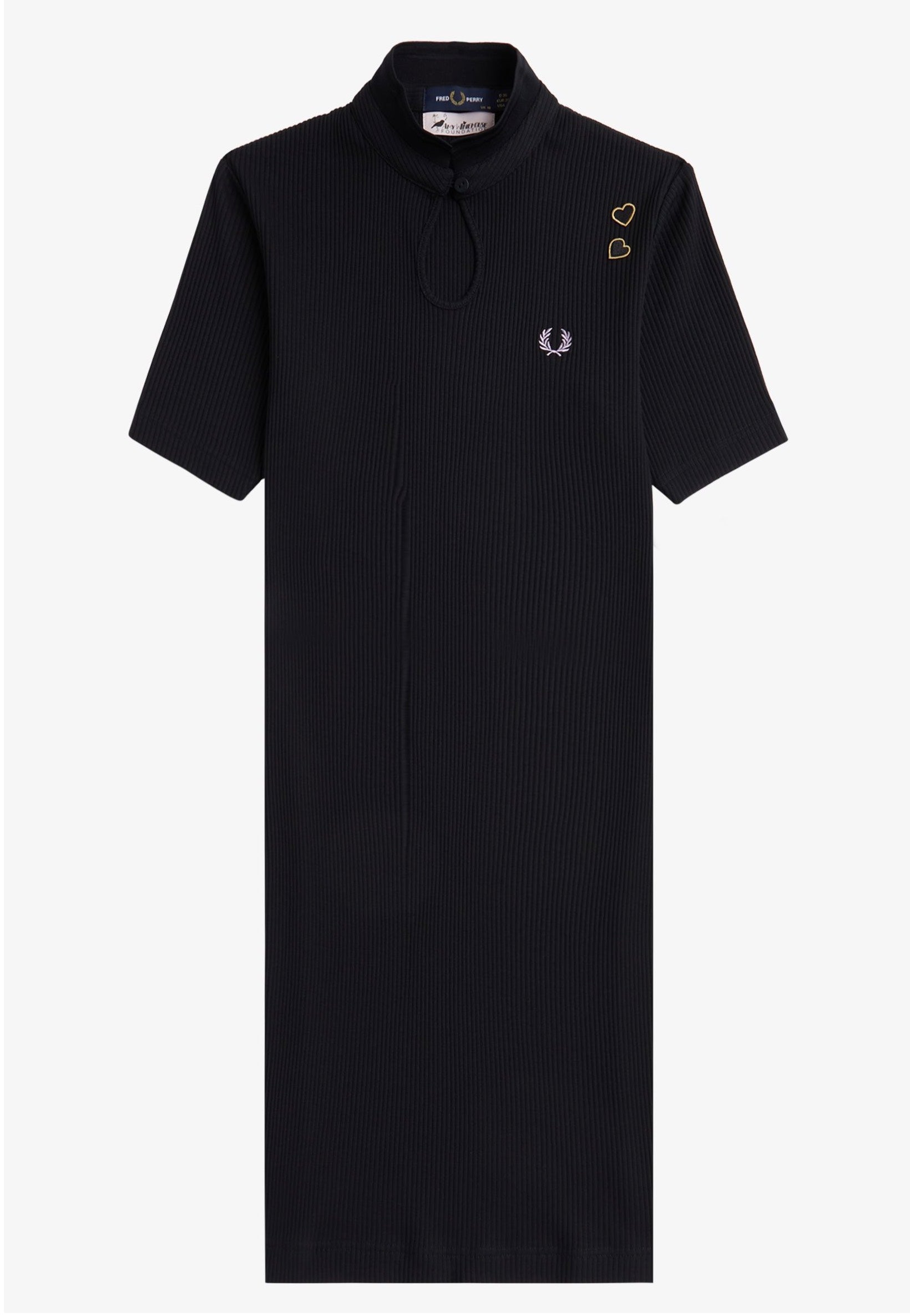 Fred Perry x Amy Winehouse - Ribbed Polo Black - Dress Pictures Cheap Online