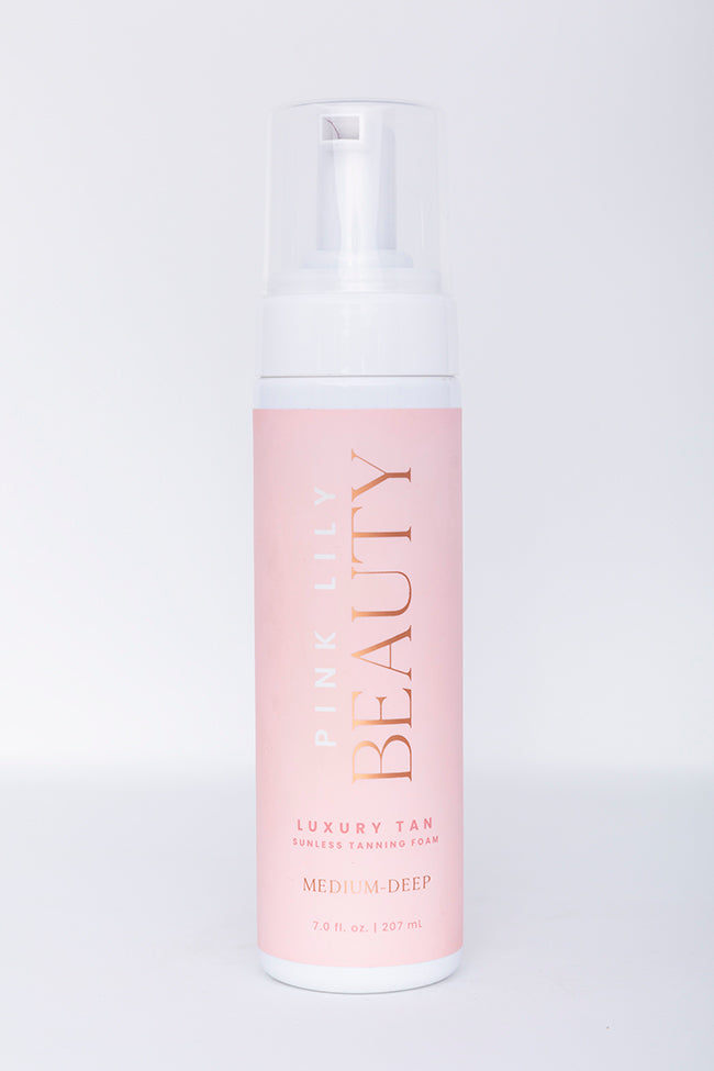 Pink Lily Luxury Tan Sunless Tanning Foam Self Tanner - Medium Deep Visit New Sale Online