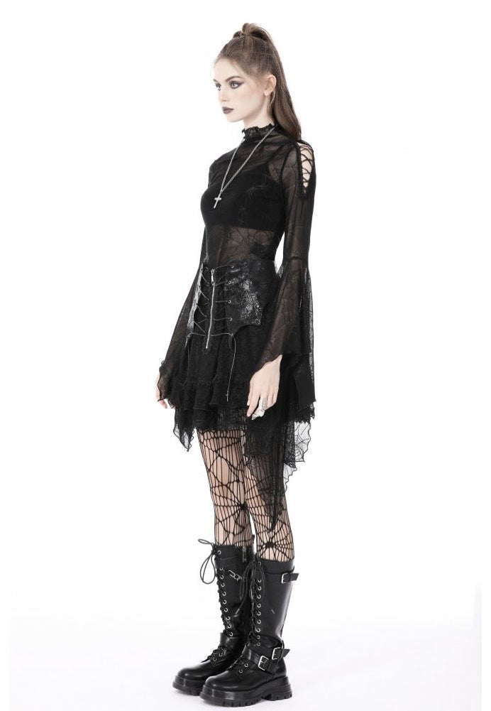 Dark in Love - Punk Spider Mesh Exaggerated Sleeves - Top Fashionable