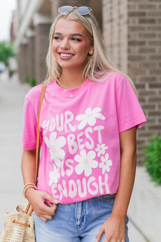 Best Is Enough Hot Pink Oversized Graphic Tee Footlocker Finishline Cheap Pice