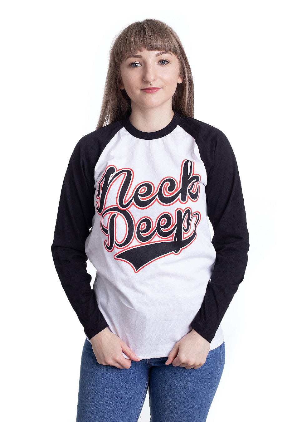 Neck Deep - Baseball Logo White/Blak - Longsleeve Cheap Online Store