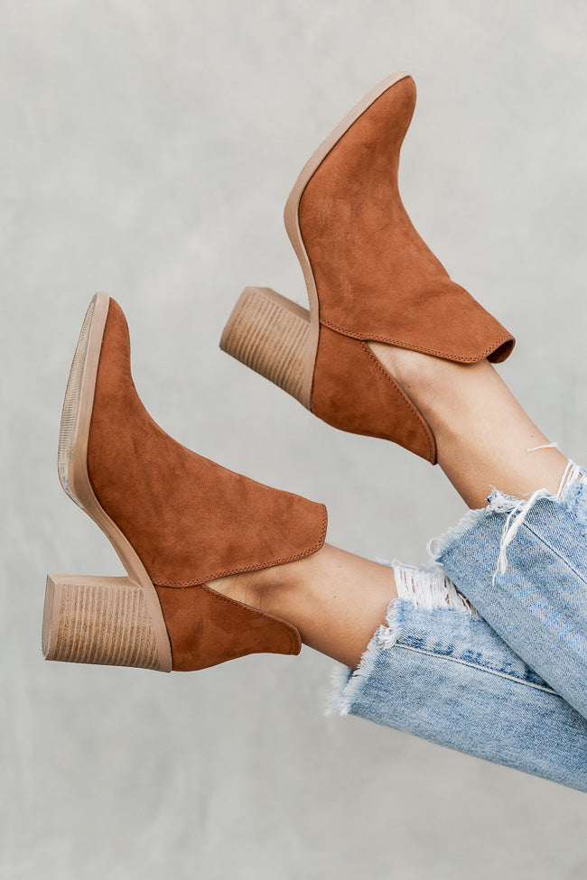 Heidi Chestnut Side Slit Booties FINAL SALE Fast Delivery Sale Online