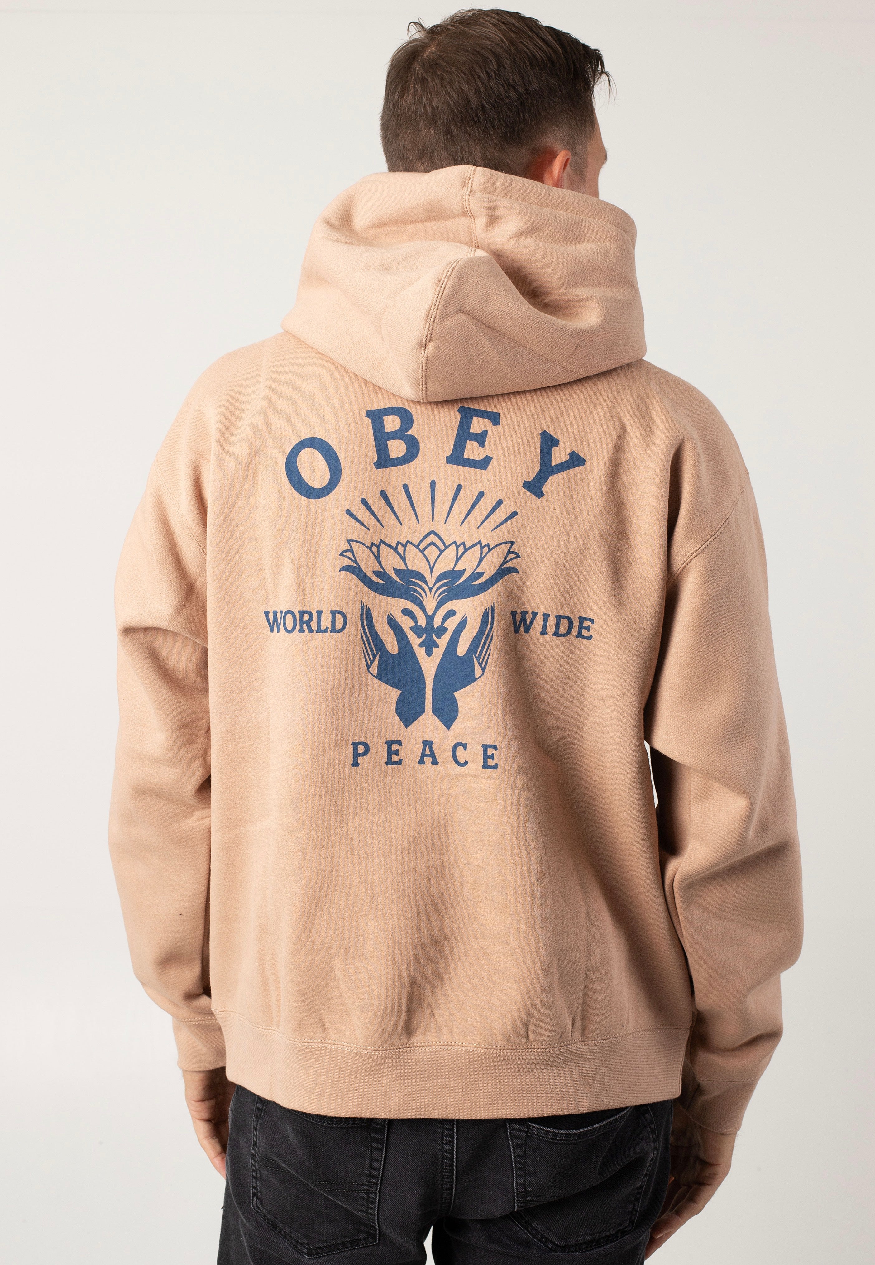 Obey - Lotus With Hands Warm Taupe - Hoodie Free Shipping Pay With Visa