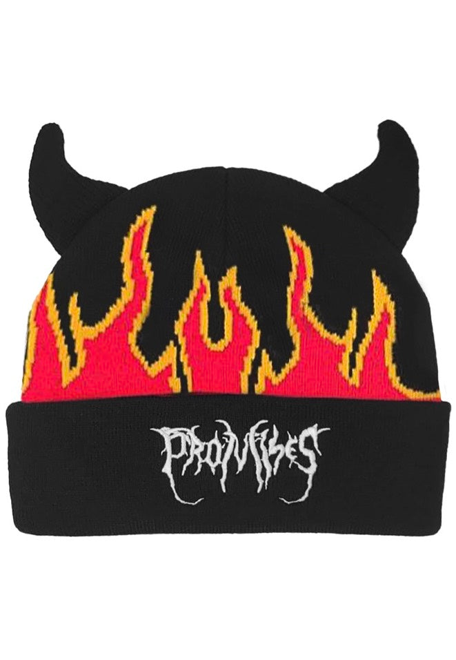 Broken Promises - Flames Devil Horn Black - Beanie Eastbay Online