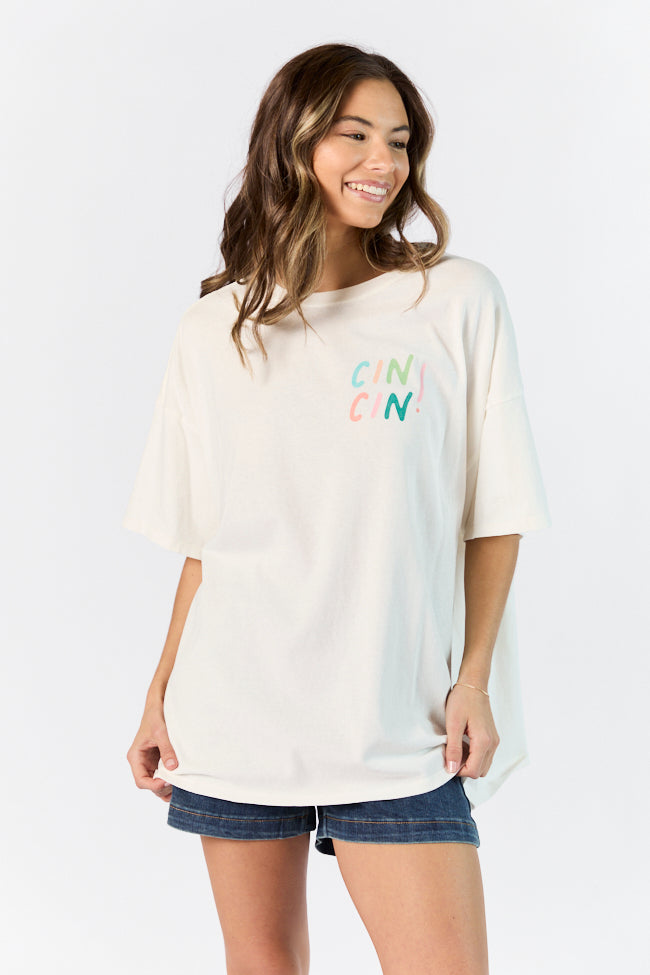 Cin Cin! Off White Hyfve Oversized Graphic Tee Cheap The Cheapest