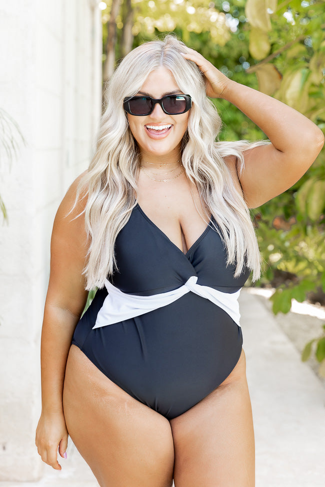 Kissed By The Sun Black/White One Piece Swimsuit FINAL SALE Genuine Sale Online