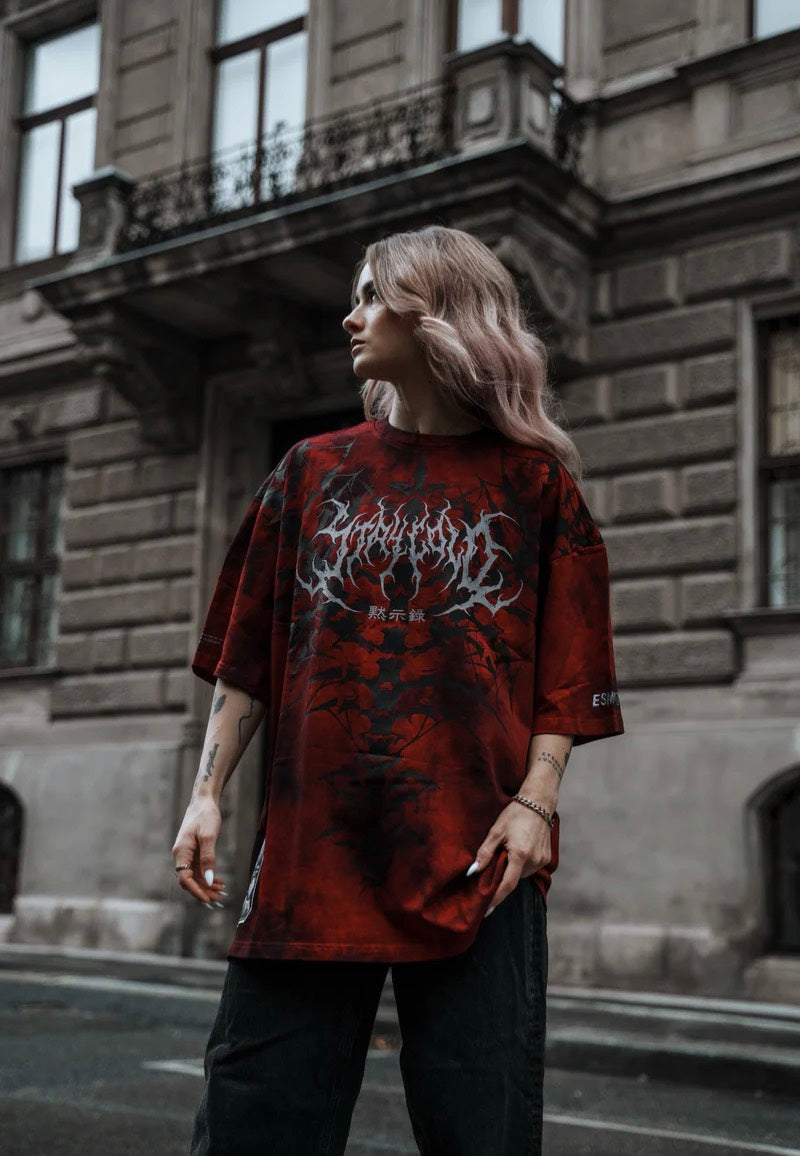 Stay Cold Apparel - Nocturnal Lifelines Heavy Oversized Red Acid - T-Shirt Deals