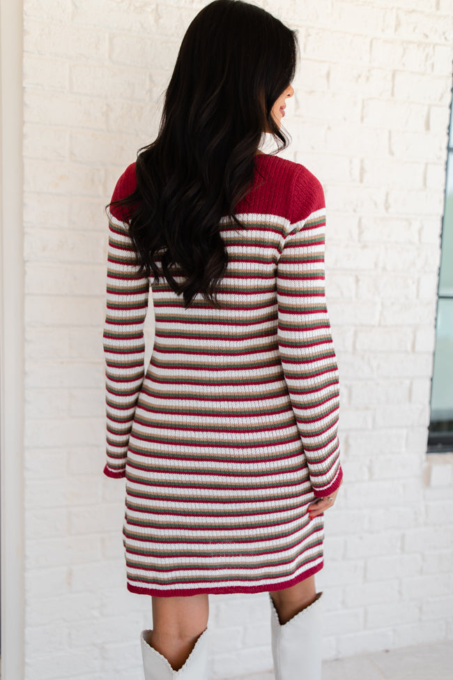 All About It Multi Striped Knit Sweater Dress FINAL SALE Sale Exclusive