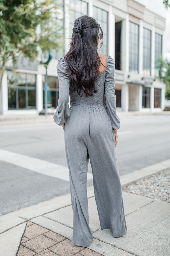 Deep In My Heart Heather Grey Knit Solid Jumpsuit FINAL SALE Free Shipping Original