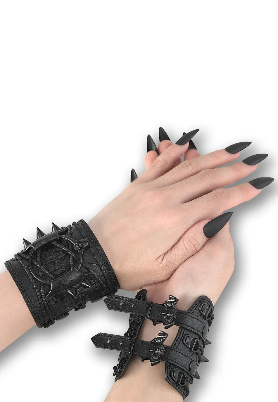 DemoniaCult - Faux Leather Black - Wrist Cuffs Buy Cheap Cheapest