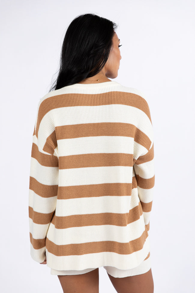 Sign Of The Times Ivory and Tan Striped Sweater Set SALE Discount Eastbay