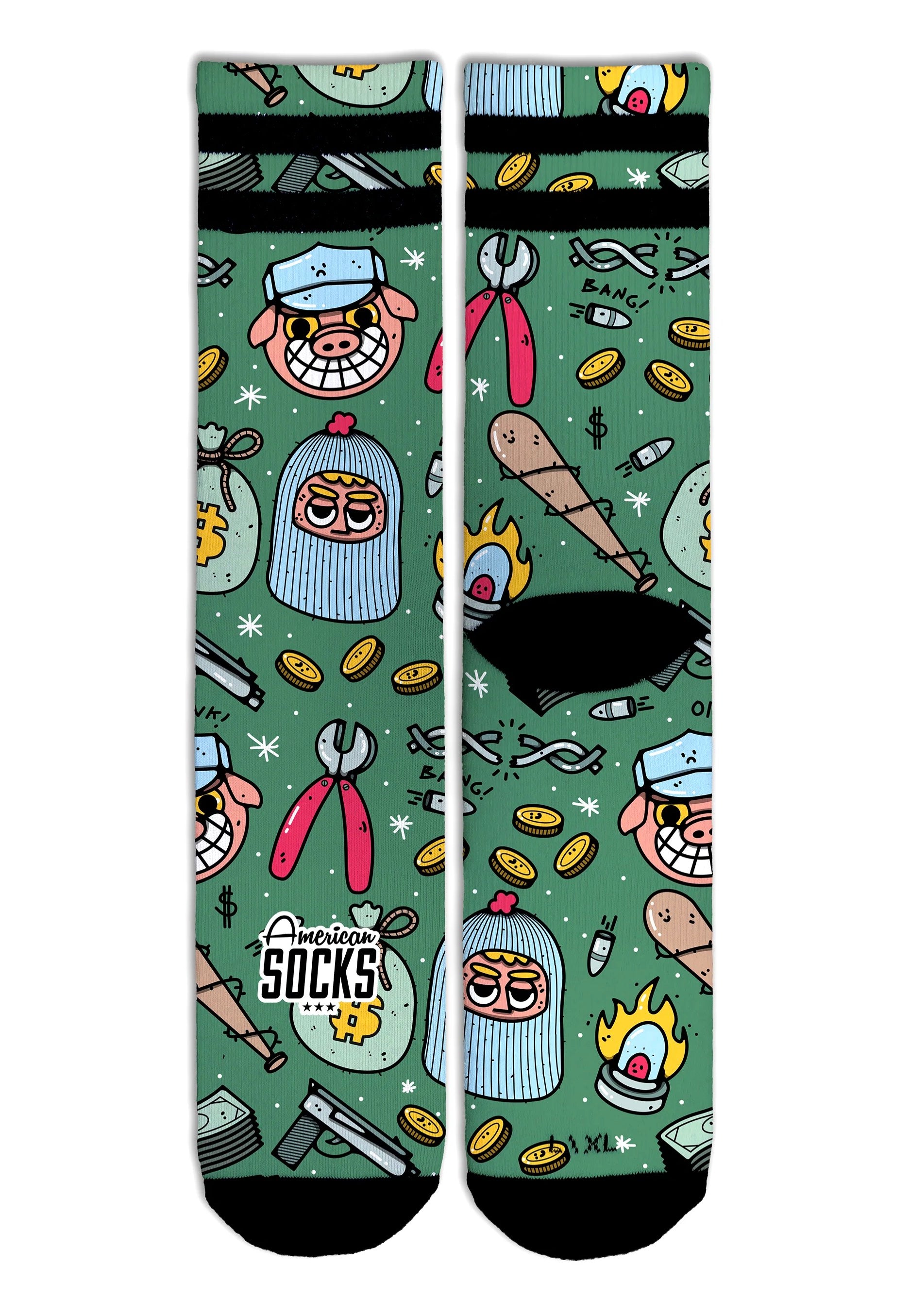 American Socks - Heist Havoc Mid High Green - Socks 100% Authentic Cheap Online