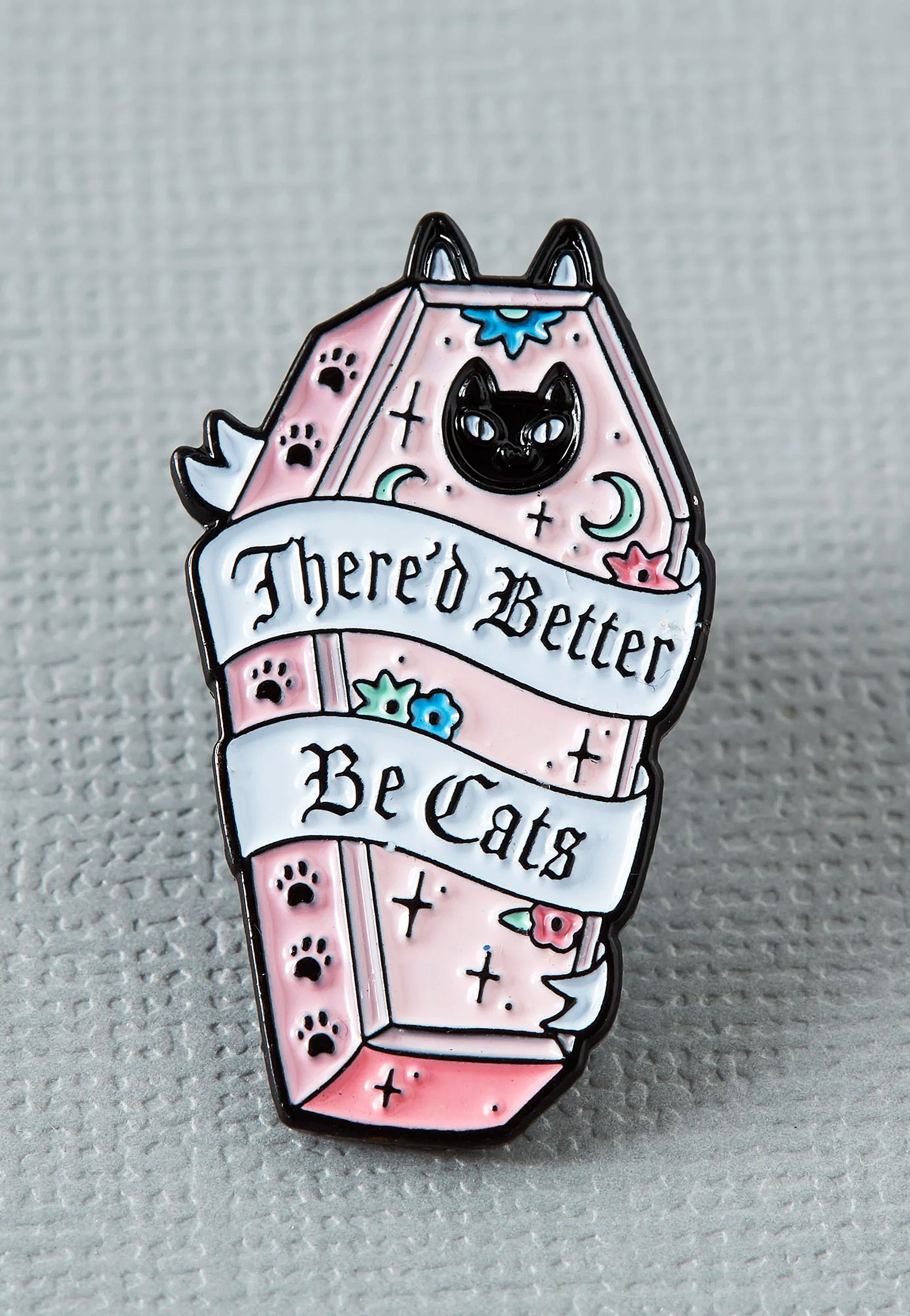 Punky Pins - There’d Better Be Cats Pink - Pin For Cheap Online