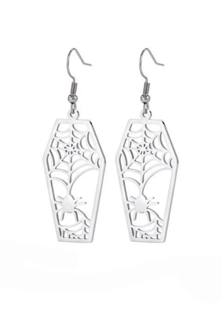 Easure - Coffin Spider Silver - Earrings Sale Nicekicks