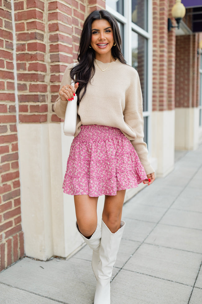 Through The Garden Mauve Floral Mini Skort 100% Authentic For Sale