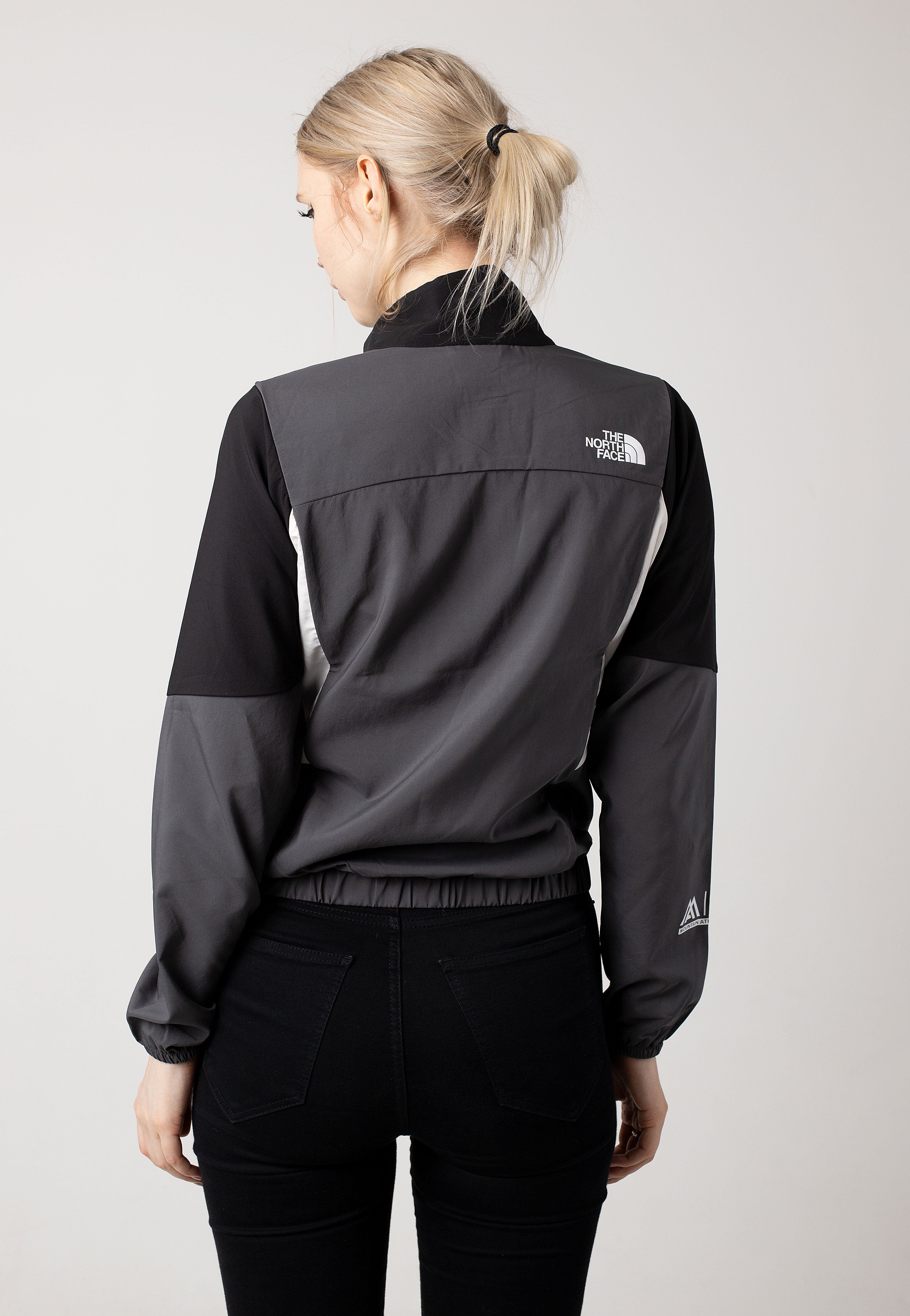 The North Face - Womens Wind Track Anthracite Grey/White Dune/Tnf Black - Track Jacket Sale For Cheap